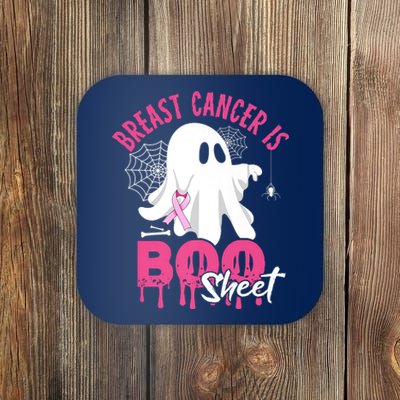 Breast Cancer Is Boo Sheet Halloween Breast Cancer Awareness Coaster