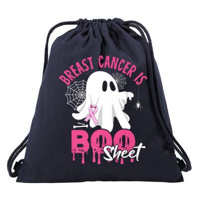 Breast Cancer Is Boo Sheet Halloween Breast Cancer Awareness Drawstring Bag