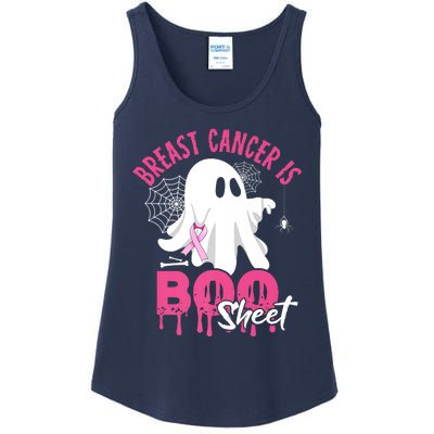 Breast Cancer Is Boo Sheet Halloween Breast Cancer Awareness Ladies Essential Tank