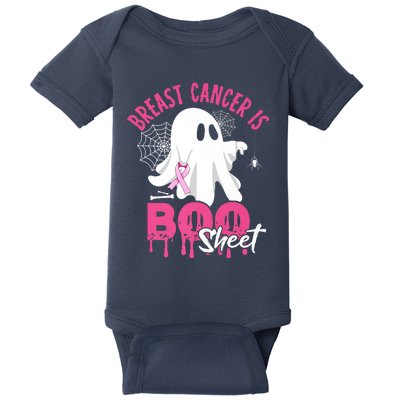 Breast Cancer Is Boo Sheet Halloween Breast Cancer Awareness Baby Bodysuit