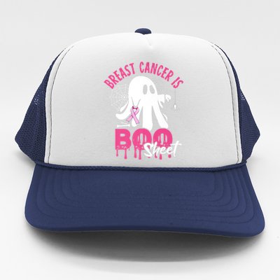 Breast Cancer Is Boo Sheet Halloween Breast Cancer Awareness Trucker Hat