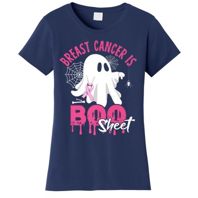 Breast Cancer Is Boo Sheet Halloween Breast Cancer Awareness Women's T-Shirt