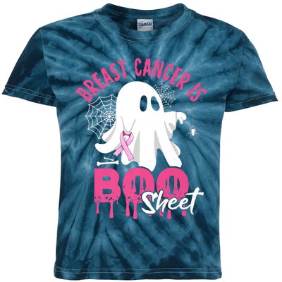 Breast Cancer Is Boo Sheet Halloween Breast Cancer Awareness Kids Tie-Dye T-Shirt