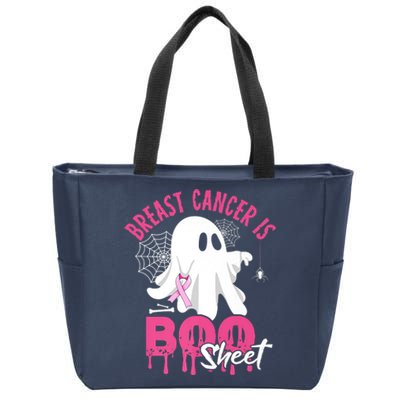 Breast Cancer Is Boo Sheet Halloween Breast Cancer Awareness Zip Tote Bag