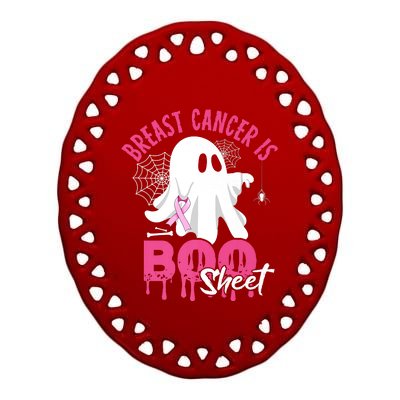 Breast Cancer Is Boo Sheet Halloween Breast Cancer Awareness Ceramic Oval Ornament