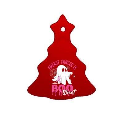 Breast Cancer Is Boo Sheet Halloween Breast Cancer Awareness Ceramic Tree Ornament