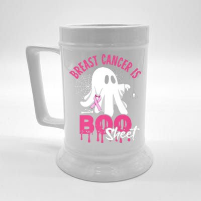 Breast Cancer Is Boo Sheet Halloween Breast Cancer Awareness Beer Stein