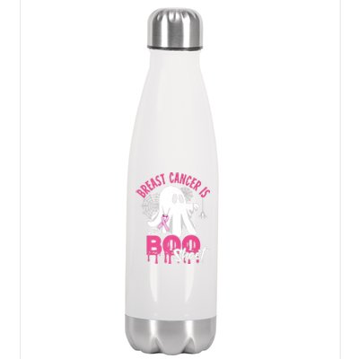 Breast Cancer Is Boo Sheet Halloween Breast Cancer Awareness Stainless Steel Insulated Water Bottle