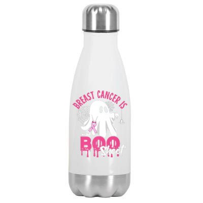 Breast Cancer Is Boo Sheet Halloween Breast Cancer Awareness Stainless Steel Insulated Water Bottle