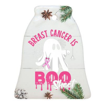 Breast Cancer Is Boo Sheet Halloween Breast Cancer Awareness Ceramic Bell Ornament