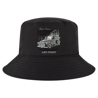 Brain Cancer Is A Journey Brain Cancer Awareness Gift Cool Comfort Performance Bucket Hat