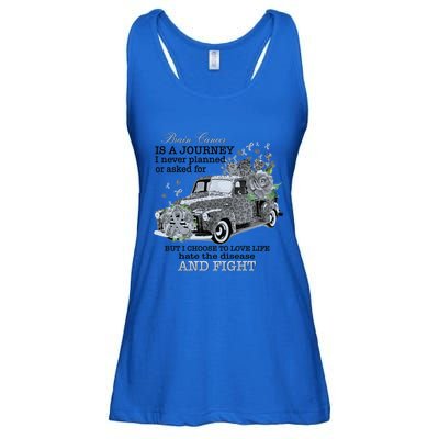 Brain Cancer Is A Journey Brain Cancer Awareness Gift Ladies Essential Flowy Tank