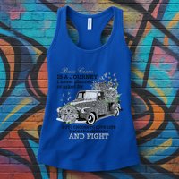 Brain Cancer Is A Journey Brain Cancer Awareness Gift Womens Tank Top