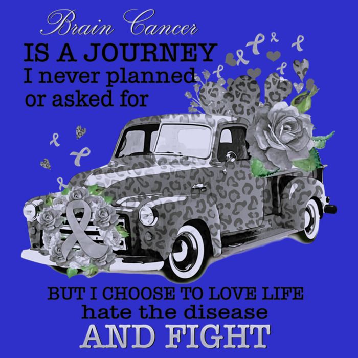 Brain Cancer Is A Journey Brain Cancer Awareness Gift Womens Tank Top