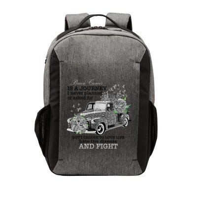 Brain Cancer Is A Journey Brain Cancer Awareness Gift Vector Backpack