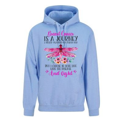 Breast Cancer Is A Journey Breast Cancer Warrior Pink Ribbon Unisex Surf Hoodie