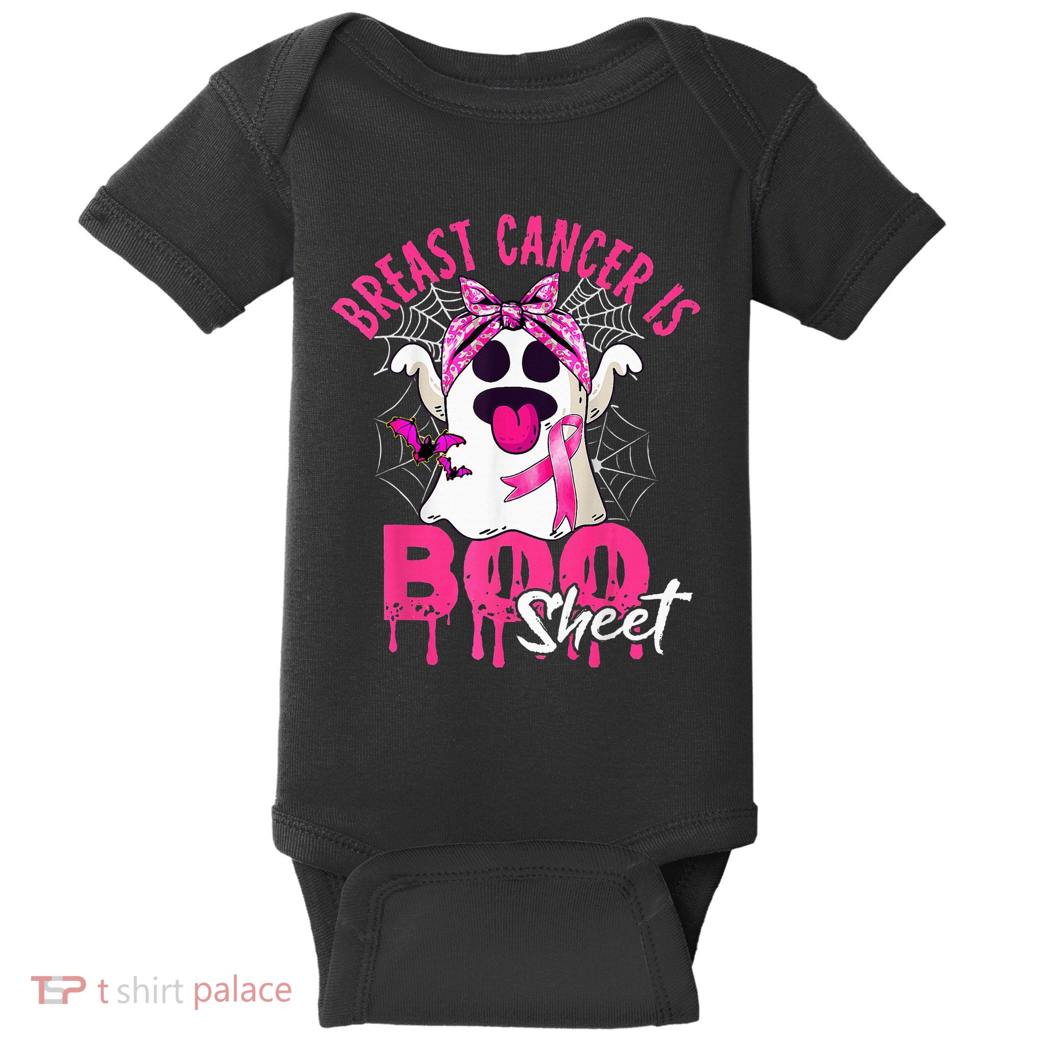 Breast Cancer Is Boo Sheet Halloween Breast Cancer Awareness Baby Bodysuit