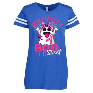 Breast Cancer Is Boo Sheet Halloween Breast Cancer Awareness Enza Ladies Jersey Football T-Shirt