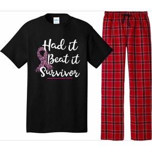 Breast Cancer I Had It I Beat It Survivor Pink Ribbon Gift Pajama Set