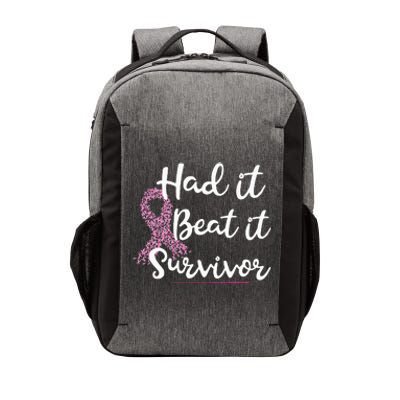 Breast Cancer I Had It I Beat It Survivor Pink Ribbon Gift Vector Backpack