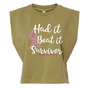 Breast Cancer I Had It I Beat It Survivor Pink Ribbon Gift Garment-Dyed Women's Muscle Tee