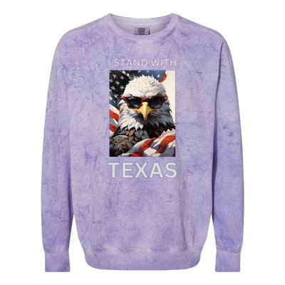 Border Crisis I Stand With Texas Colorblast Crewneck Sweatshirt