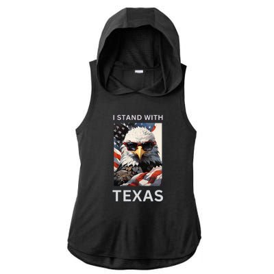 Border Crisis I Stand With Texas Ladies PosiCharge Tri-Blend Wicking Draft Hoodie Tank