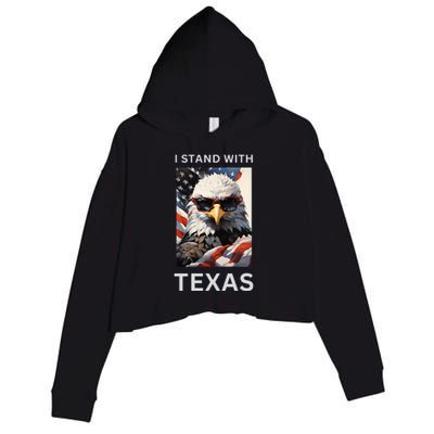 Border Crisis I Stand With Texas Crop Fleece Hoodie