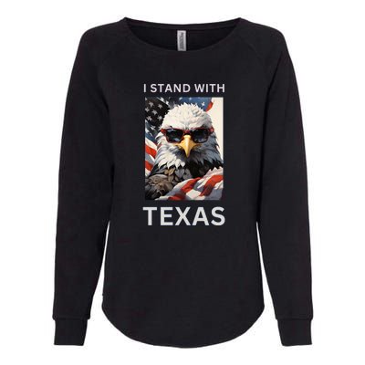 Border Crisis I Stand With Texas Womens California Wash Sweatshirt