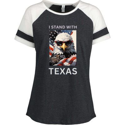 Border Crisis I Stand With Texas Enza Ladies Jersey Colorblock Tee