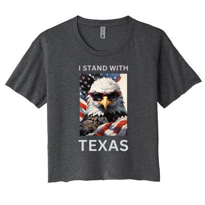 Border Crisis I Stand With Texas Women's Crop Top Tee