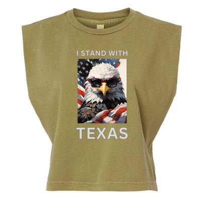 Border Crisis I Stand With Texas Garment-Dyed Women's Muscle Tee