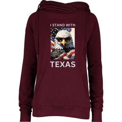 Border Crisis I Stand With Texas Womens Funnel Neck Pullover Hood