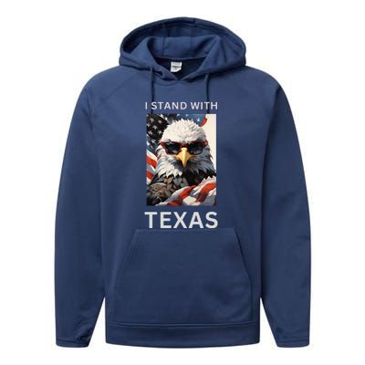 Border Crisis I Stand With Texas Performance Fleece Hoodie