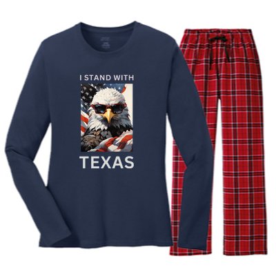 Border Crisis I Stand With Texas Women's Long Sleeve Flannel Pajama Set 