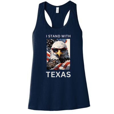 Border Crisis I Stand With Texas Women's Racerback Tank