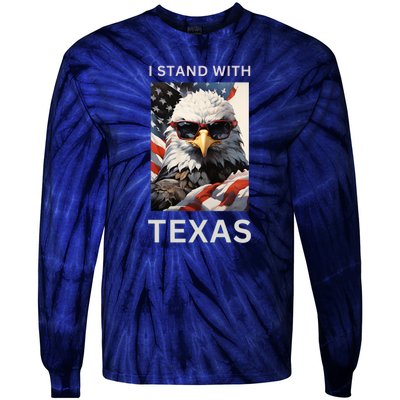 Border Crisis I Stand With Texas Tie-Dye Long Sleeve Shirt