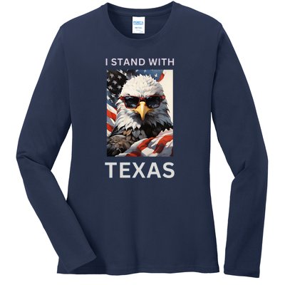 Border Crisis I Stand With Texas Ladies Long Sleeve Shirt