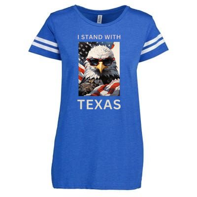 Border Crisis I Stand With Texas Enza Ladies Jersey Football T-Shirt