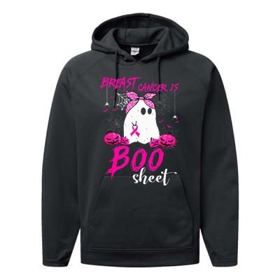 Breast Cancer Is Boo Sheet Breast Cancer Warrior Halloween Performance Fleece Hoodie