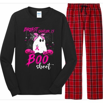 Breast Cancer Is Boo Sheet Breast Cancer Warrior Halloween Long Sleeve Pajama Set