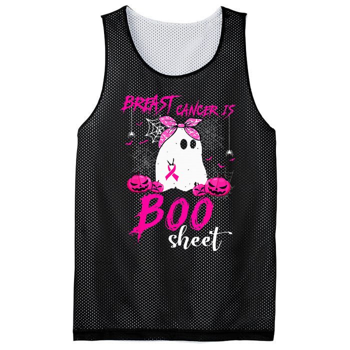 Breast Cancer Is Boo Sheet Breast Cancer Warrior Halloween Mesh Reversible Basketball Jersey Tank