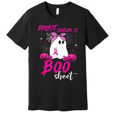 Breast Cancer Is Boo Sheet Breast Cancer Warrior Halloween Premium T-Shirt