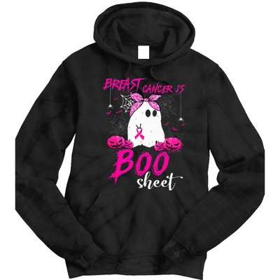 Breast Cancer Is Boo Sheet Breast Cancer Warrior Halloween Tie Dye Hoodie