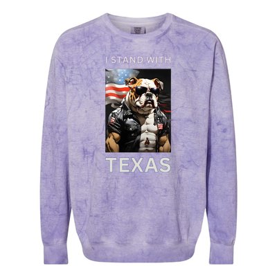 Border Crisis I Stand With Texas Colorblast Crewneck Sweatshirt