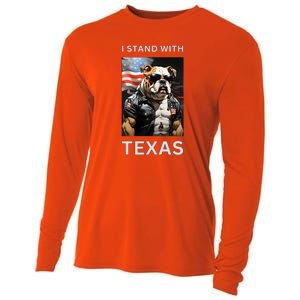 Border Crisis I Stand With Texas Cooling Performance Long Sleeve Crew