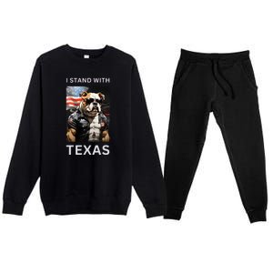 Border Crisis I Stand With Texas Premium Crewneck Sweatsuit Set