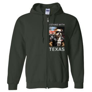 Border Crisis I Stand With Texas Full Zip Hoodie