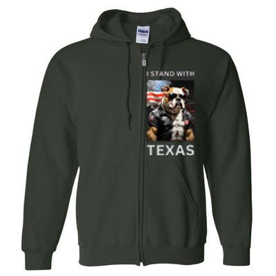 Border Crisis I Stand With Texas Full Zip Hoodie