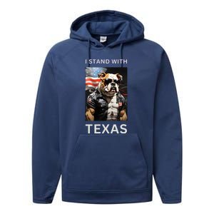 Border Crisis I Stand With Texas Performance Fleece Hoodie